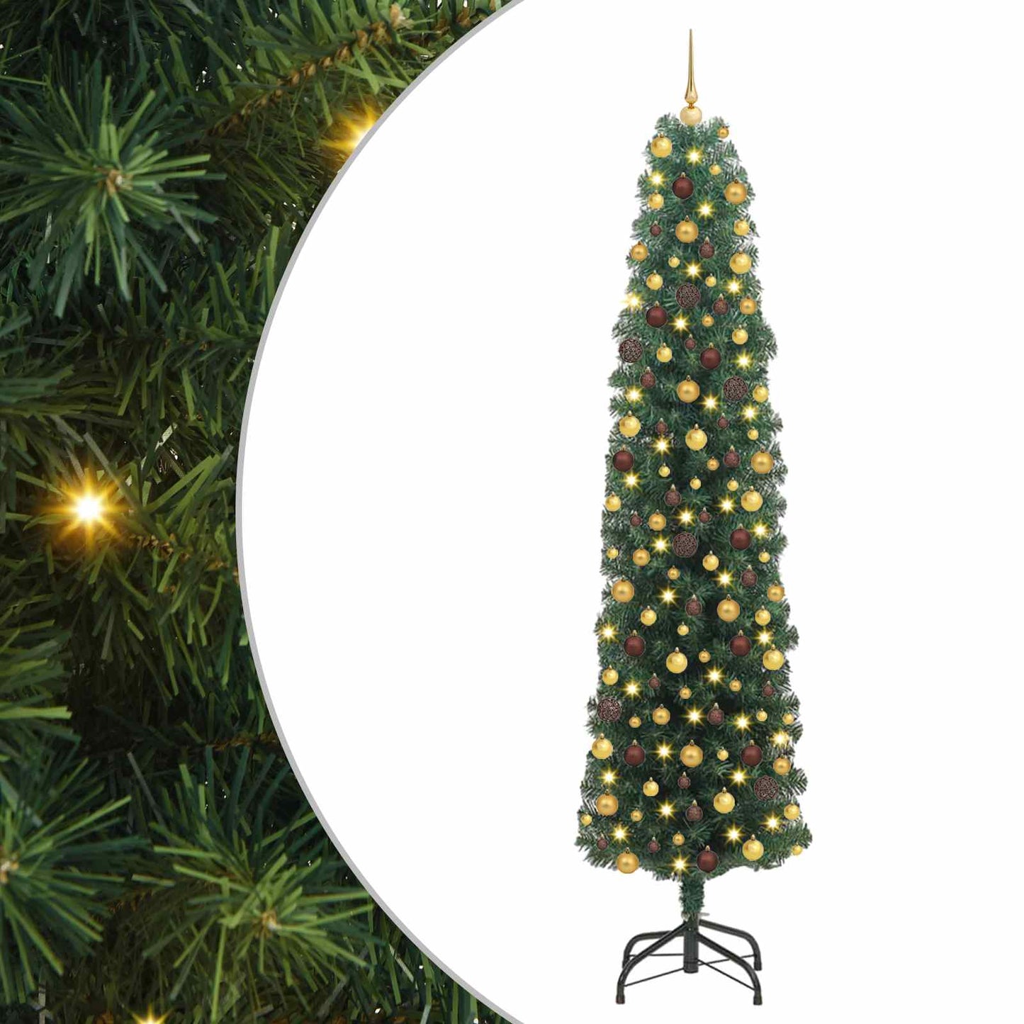 Artificial Christmas Tree with 300 LEDs Green 82.68 in