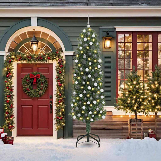 Artificial Christmas Tree with 300 LEDs Green 82.68 in