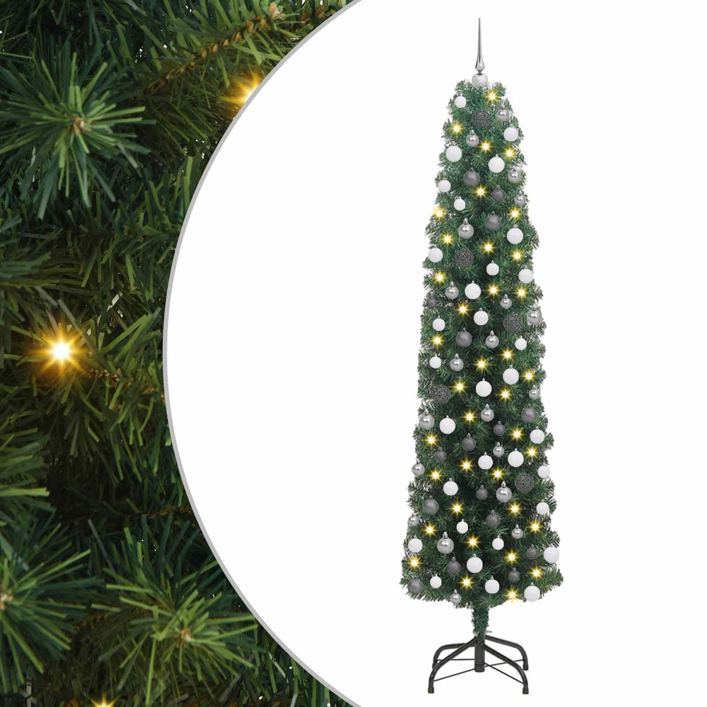 Artificial Christmas Tree with 300 LEDs Green 82.68 in