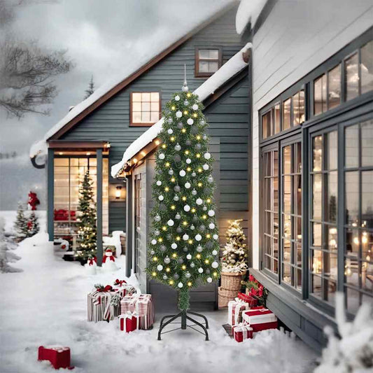 Artificial Christmas Tree with 300 LEDs Green 94.49 in