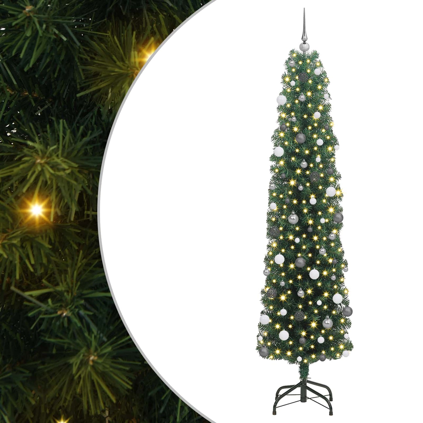 Artificial Christmas Tree with 300 LEDs Green 94.49 in