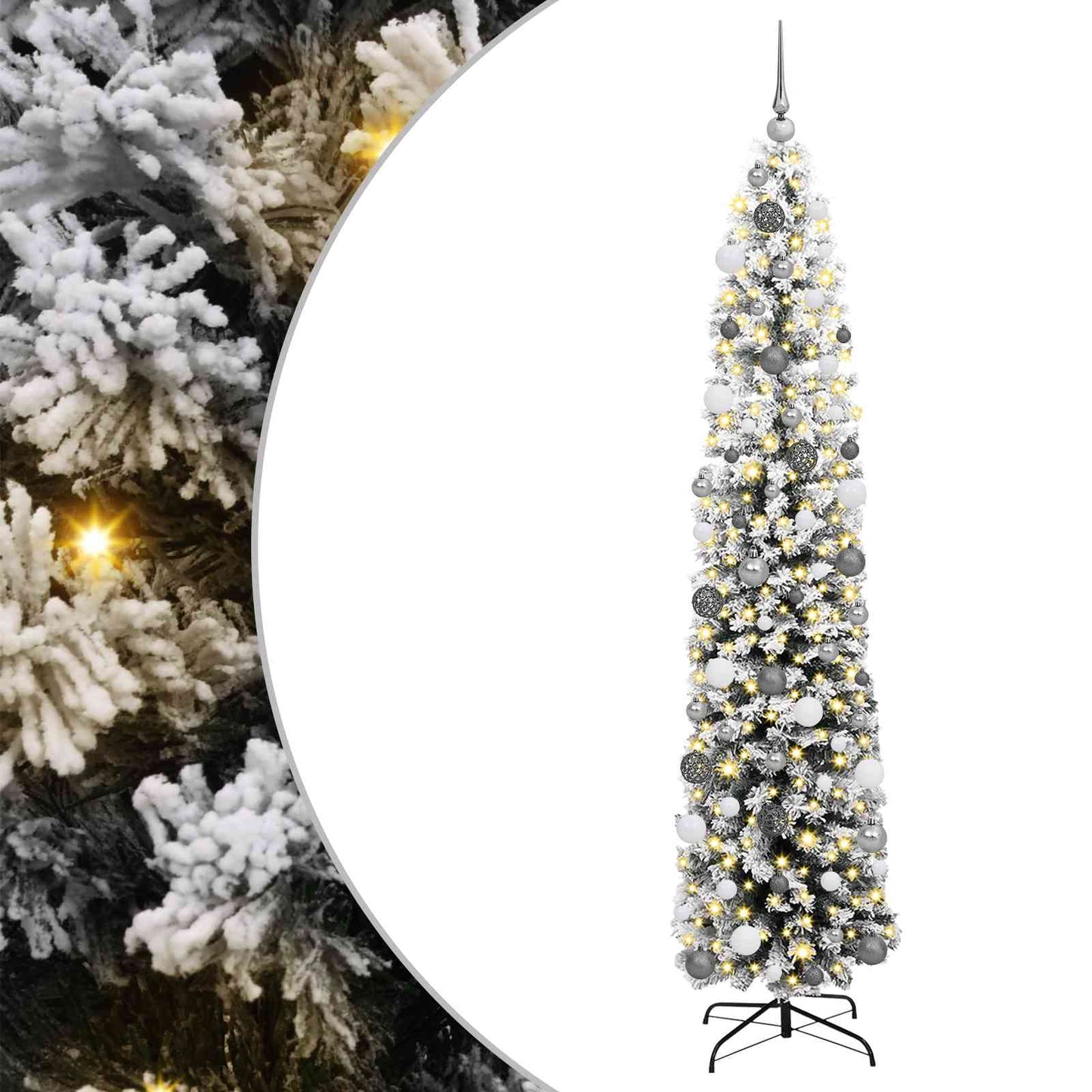 Artificial Christmas Tree with 300 LEDs Green 82.68 in