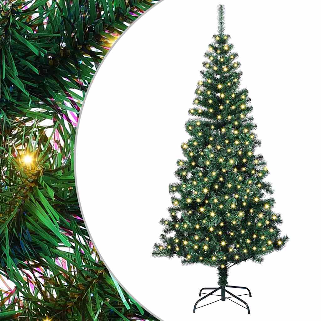 Artificial Pre-lit Christmas Tree Green 82.7" PVC and Metal