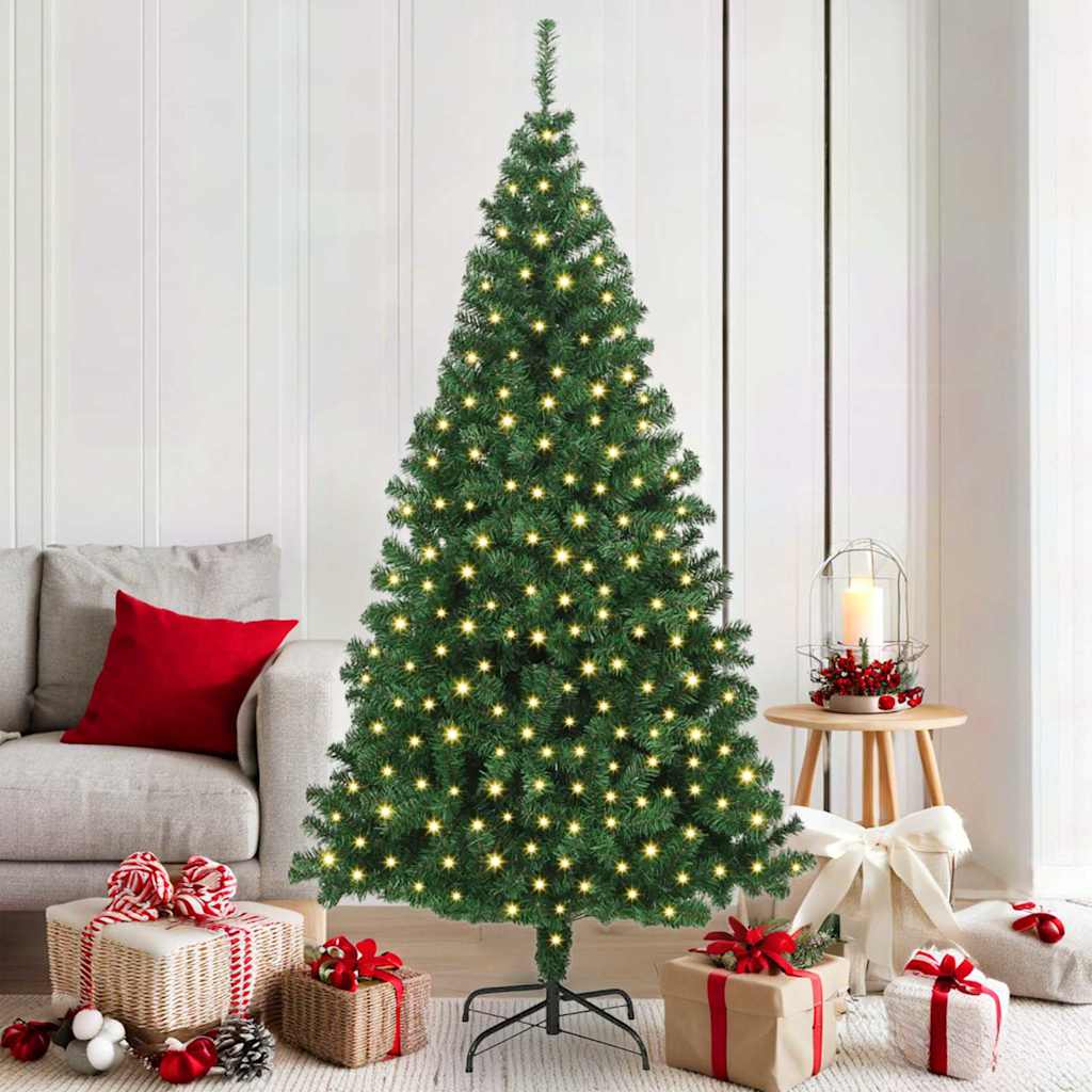 Artificial Christmas Tree with 300 LEDs Green 70.87 in