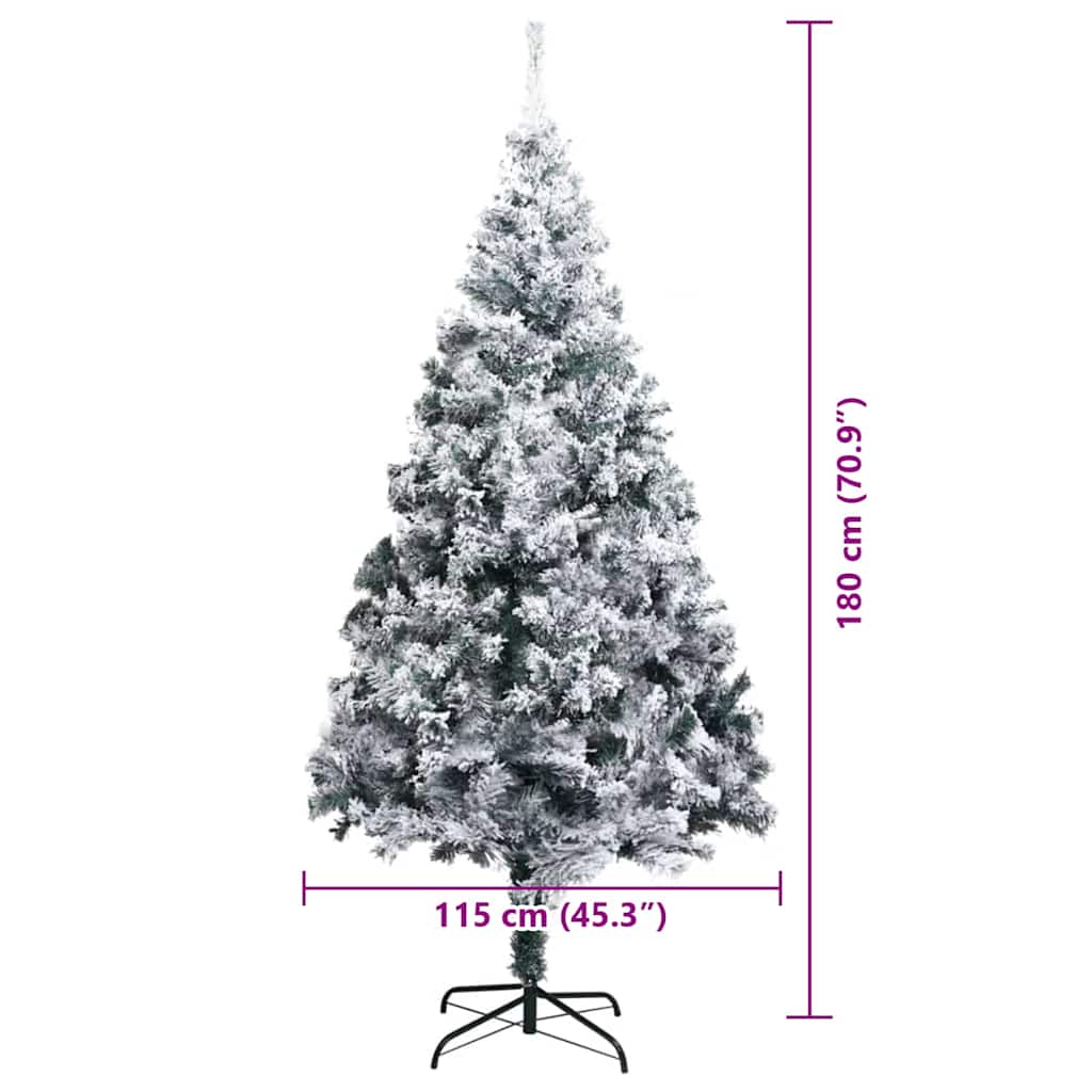 Artificial Christmas Tree White 70.9" PVC and Steel and Plastic